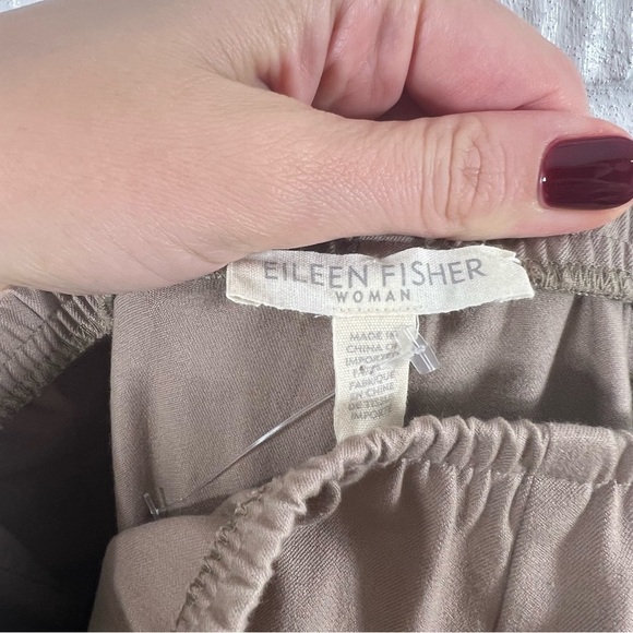 Eileen Fisher Organic Cotton Stretch Twill Khaki Slim Ankle Career Pants 2X NWT - Picture 9 of 9